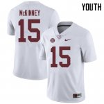 NCAA Youth Alabama Crimson Tide #15 Xavier McKinney Stitched College 2018 Nike Authentic White Football Jersey KU17Y48HU